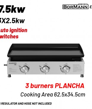 Grill Υγραερίου με 3 Εστίες Plancha BORMANN Elite BBQ1810 