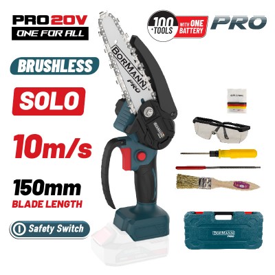 Κλαδευτικό Αλυσοπρίονο Μπαταρίας 20V,Brushless, SOLO BORMANN Pro BBP3916C 