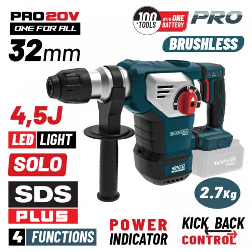 Πνευματικό Σκαπτικό Μπαταρίας SDS-PLUS Brushless ,SOLO BORMANN Pro BBP5335 