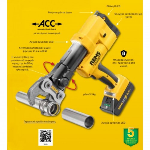 ΠΡΕΣΑ ΣΥΣΦΙΞΗΣ Akku-Press 22 V ACC Connected Basic-Pack 576014 REMS 