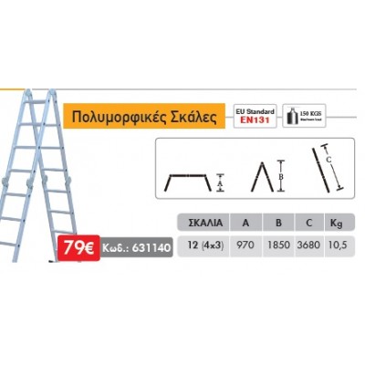 ΠΟΛΥΜΟΡΦΙΚΗ ΣΚΑΛΑ ΑΛΟΥΜΙΝΙΟΥ BULLE 631140