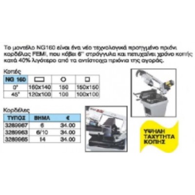 ΠΡΙΟΝΟΚΟΡΔΕΛΑ ΥΨΗΛΗΣ ΤΑΧΥΤΗΤΑΣ ΚΟΠΗΣ FEMI NG160