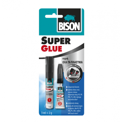 SUPER GLUE ALL PLASTIC 3ML+2GR BLISTER BISON