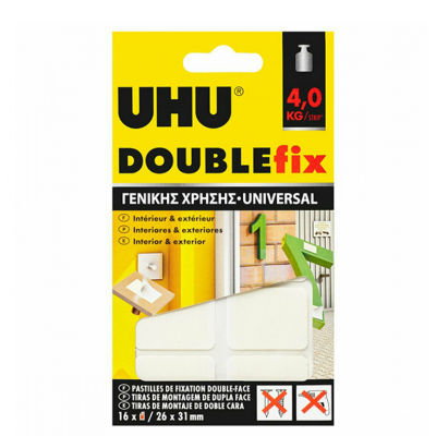ΑΥΤΟΚΟΛΛΗΤΑ ΔΙΠΛΗΣ ΟΨΗΣ DOUBLEFIX EXTREME 16ΤΕΜ 4KG UHU