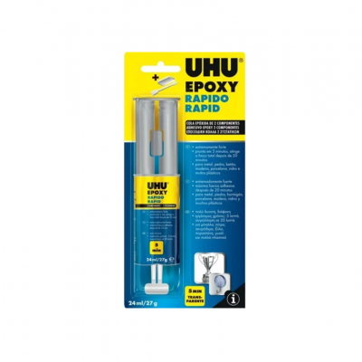 ΚΟΛΛΑ ΕΠΟΞΕΙΔΙΚΗ 2 ΣΥΣΤΑΤΙΚΩΝ ΣΕ ΣΥΡΙΓΓΑ EPOXY 2X12ML 5MIN BLISTER UHU